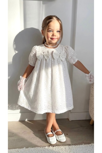 Daisy Dolly Κοριτσίστικο φόρεμα με εσωτερική επένδυση και αφαιρούμενη λεπτομέ...