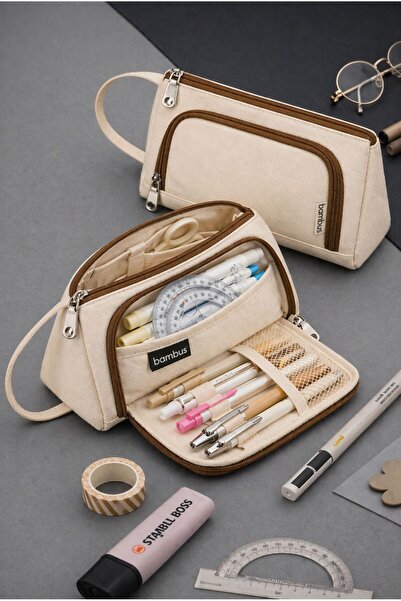 Multifunctional Large Capacity Canvas Pen Holder