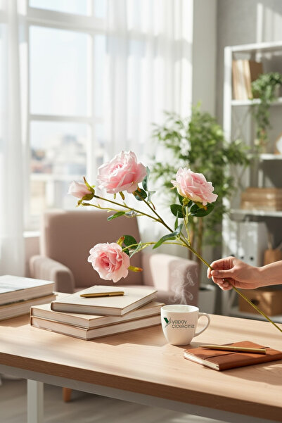 YAPAY ÇİÇEKÇİNİZ 65 CM 4 Dallı Goncalı Yapay Gül – Vazoya Uygun Kaliteli Gerç...