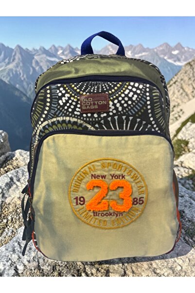 Old Cotton حقيبة سفر مدرسية ذات تصميم كلاسيكي ملون عالي الجودة مقاس 30 سم × 4...