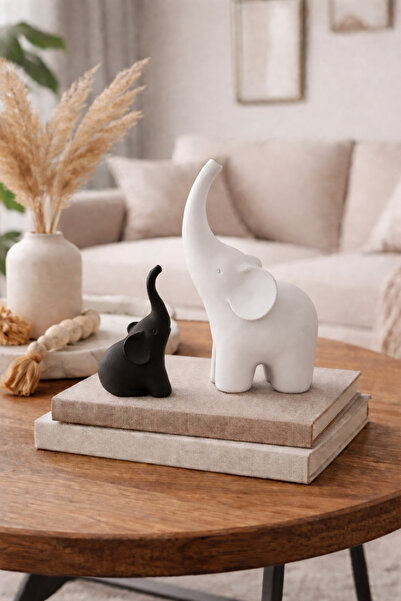 triora Sevimli Fil Figürleri İkili Set – Modern Minimal Dekor Obje 12cm yükse...