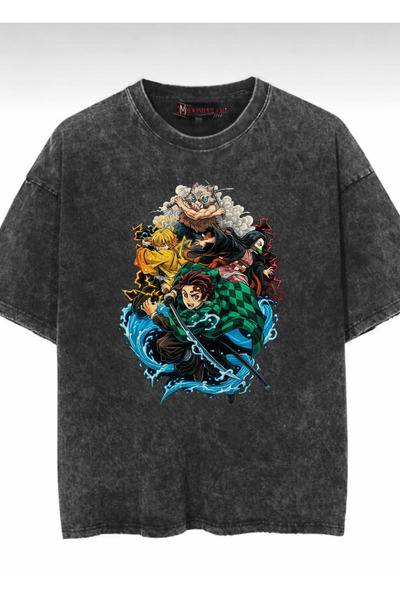 dompulerimoda تي شيرت Demon Slayer Tanjiro Nezuko Zenitsu Inosuke مطبوع عليه ...