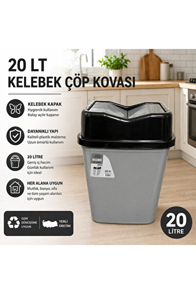 Violet 20 LT çift Kapaklı Çöp Kovası
