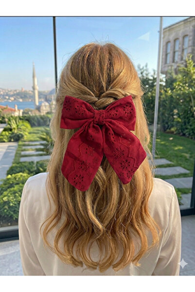 Selay Accessory مشبك شعر أسود بتصميم فيونكة - إكسسوار شعر أنيق من القماش