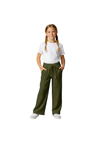 CUBBUX Κοριτσίστικο καλοκαιρινό παντελόνι με άνετη εφαρμογή, ελαστική μέση κα...