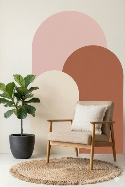 Renkli Çıktı Bohemian Oval Boho 3-Piece Wall Sticker
