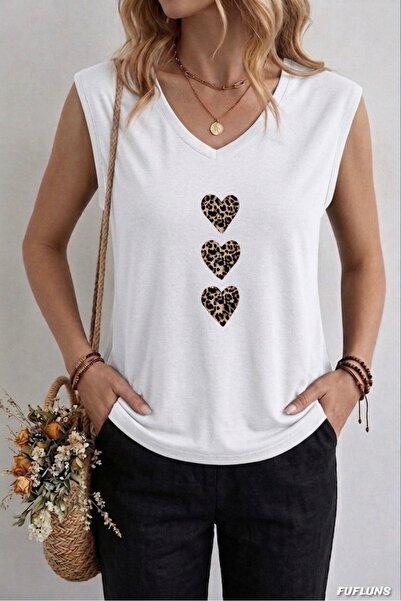 FUFLUNS ΓΥΝΑΙΚΕΙΟ ΑΜΑΝΙΚΟ ΜΠΛΟΥΖΑΚΙ OVERSIZE ΜΕ ΣΤΑΜΠΑ ΛΕΟΠΑΡ ΚΑΡΔΙΕΣ