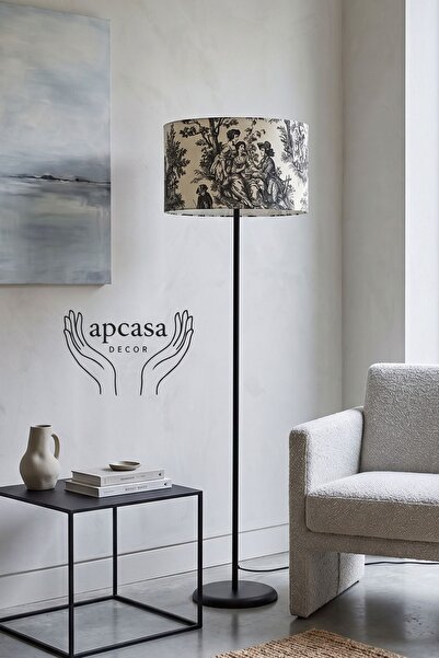 APCASADECOR Metal Siyah Ayak Vintage Lambader Siyah Başlık