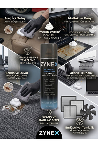 ZYNEX CARE Zynex Professional Çok Amaçlı Temizleyici Köpük 500 ml - Araç Kolt...