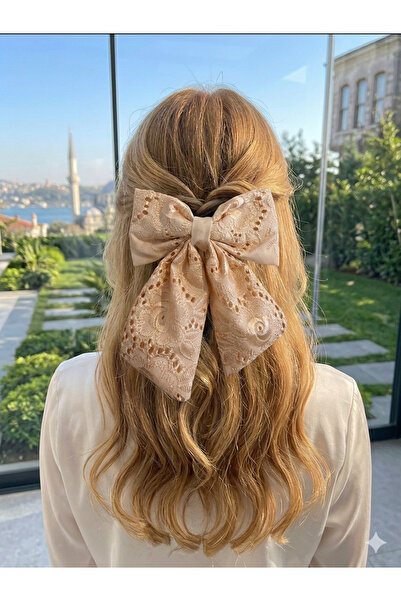 Selay Accessory مشبك شعر أسود بتصميم فيونكة - إكسسوار شعر أنيق من القماش