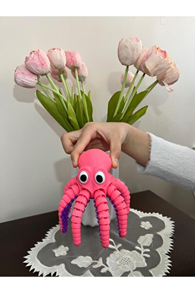 Setra 3D Studio Setra 3D Hareketli Mafsallı Dev Ahtapot - 17.5 cm Büyük Boy -...