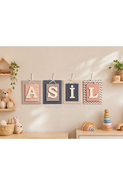 Zen Ahşap Tasarım Bebek Odası İsimli Duvar Süsü / Bebek Kapı Süsü
