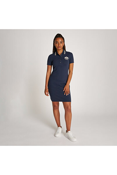 Tommy Hilfiger Varsity Graphic Kadın Lacivert Elbise