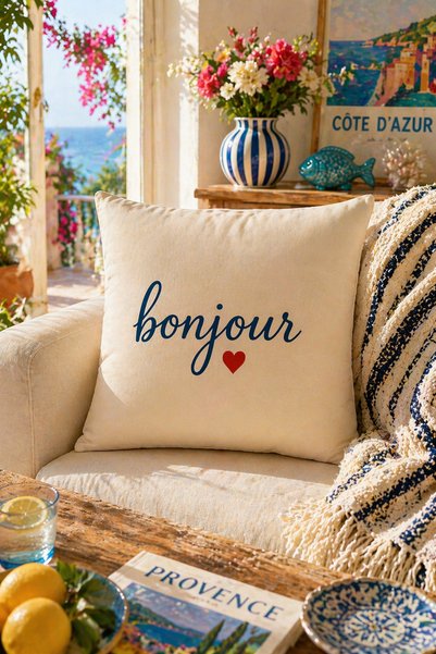 SasoHome Bonjour Monsieur Kedi Desenli Modern 4’lü Kırlent Kılıfı Seti | Renkli Retro & Şık Salon Dekoru
