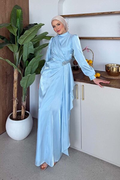 Şulemoda Giyim Βραδινό φόρεμα Caroline Stone σε μπλε χρώμα