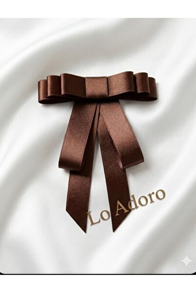LO ADORO Γυναικεία Γραβάτα Παπιγιόν Κορδέλα Καρφίτσα Καφέ Κορδέλα Αξεσουάρ
