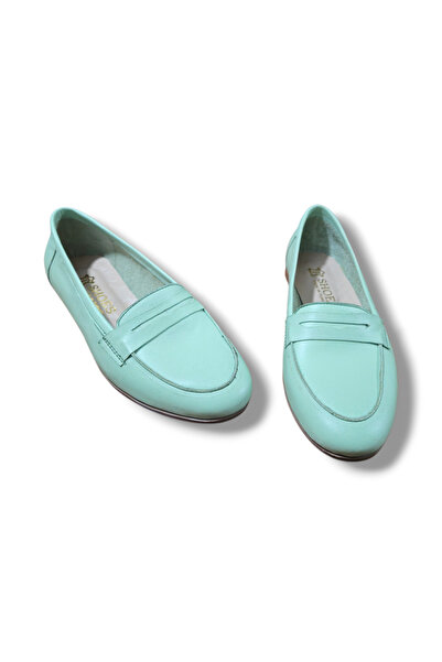 BARONES SHOES Women's Green Genuine Leather Loafer