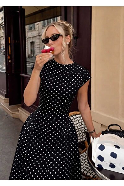 olalapasha Νέα σεζόν Φόρεμα με πουά και δέσιμο στη μέση