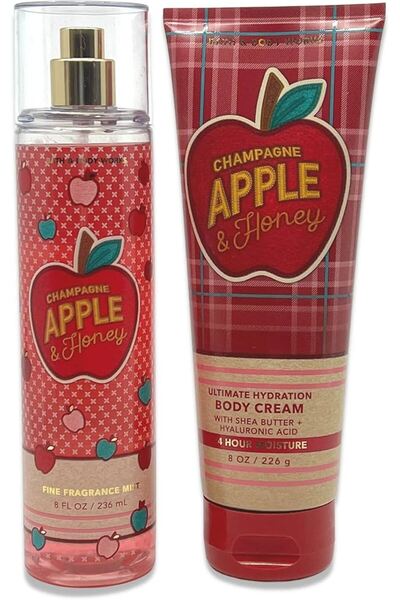 Bath & Body Works رذاذ عطري فاخر بنكهة الشمبانيا والتفاح والعسل مع كريم للجسم