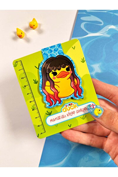 OverDuck Mıknatıslı Kitap Ayracı – Sevimli Ördek Logo Tasarım Magnetic Bookmark