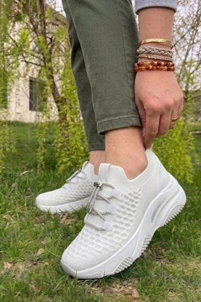 Nubbock Γυναικεία αθλητικά παπούτσια με κρυφό τακούνι σε λευκό χρώμα NK4162