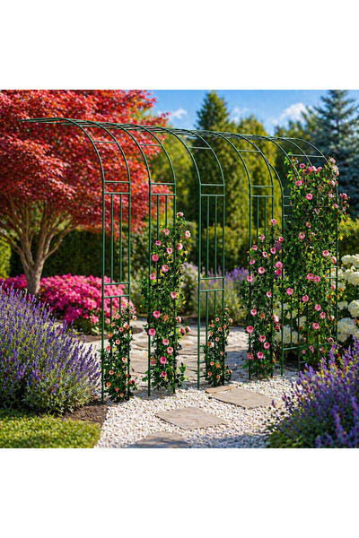 SERSIMO Πέργκολα-αψίδα κήπου για αναρριχώμενα φυτά, μεταλλική με επίστρωση PE...