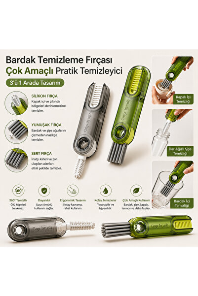 House Bird Bardak Temizleme Fırçası Çok Amaçlı Pratik Şişe Kapak ve Dar Ağız ...