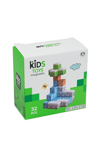 cancankirtasiye 32 Parça Manyetik Yapı Blokları - Mıknatıslı Minecraft Küp 3D...