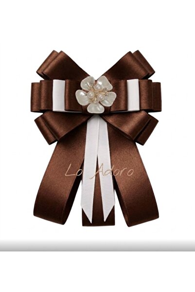 LO ADORO Γυναικεία Γραβάτα Παπιγιόν Κορδέλα Καρφίτσα Καφέ Κορδέλα Αξεσουάρ
