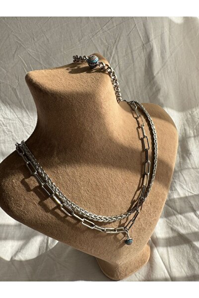 XUPING JEWELRY NK BİJUTERİ Zirkon Taşlı Nazar Boncuklu XP Damgalı Kolye53+5 c...