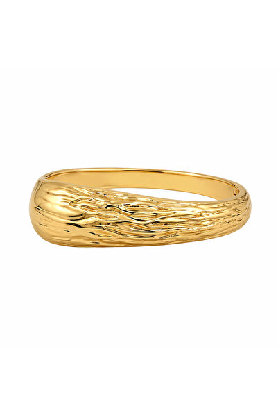 Selay Accessory Gold Kabartmalı Bilezik – Modern Şık Kadın Bileklik
