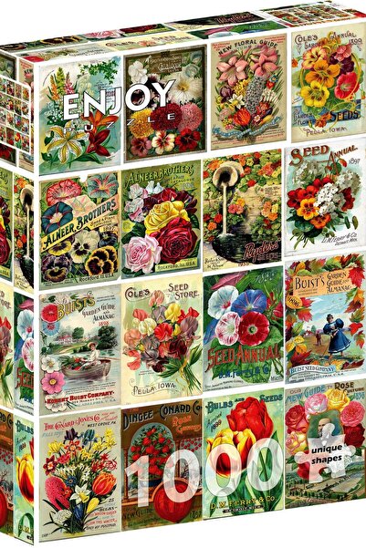 Enjoy Puzzle 1000 Pieces Enjoy Jigsaw Puzzle - Vintage Flower Seed Packets (E...