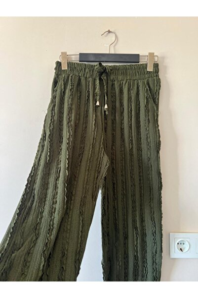 modayaselam Άνετο Παντελόνι Φαρδιάς Γραμμής με Κορδόνι