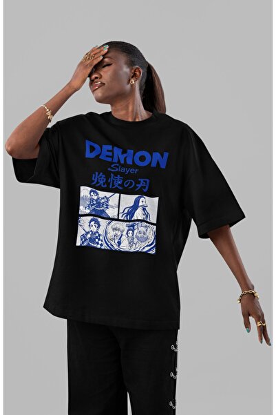 SEVBANO Μπλουζάκι Demon Slayer Anime με προεκτυπωμένο σχέδιο μπροστά, Unisex,...
