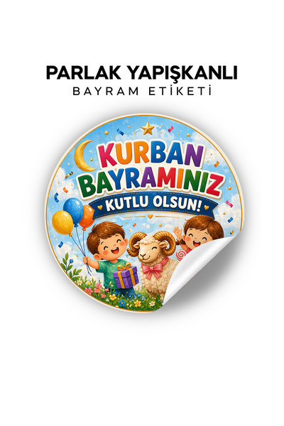 orixa Kurban Bayramı Sticker Seti - İyi Bayramlar Hediye Kutusu Etiketi (YAPI...