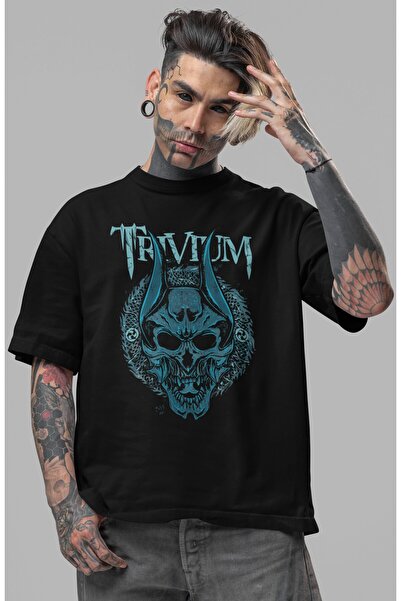 SEVBANO Μπλουζάκι Unisex Oversize με στάμπα μπροστά της μουσικής μπάντας Triv...