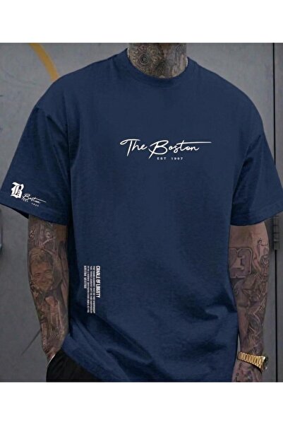 COHERENT Unisex Ανδρικά/Γυναικεία BOSTON Προσαρμοσμένα εμπριμέ βαμβακερά μπλο...