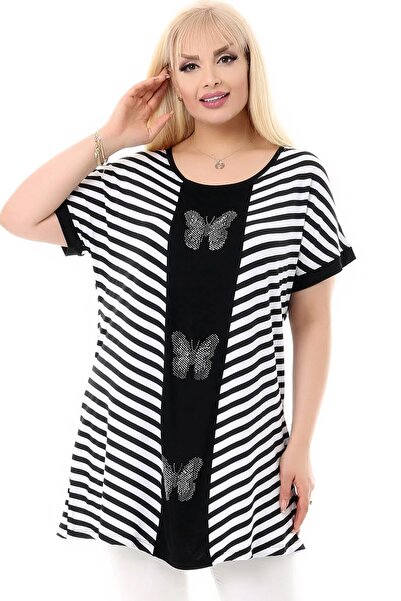 Kheos Μπροστινή πέτρα με πεταλούδα κεντημένη κοντό μανίκι με στρογγυλή λαιμόκ...