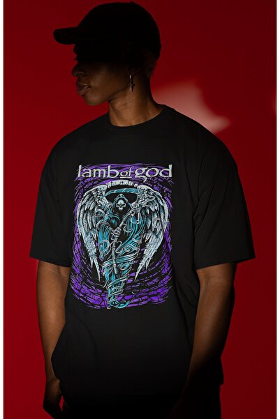 SEVBANO Μπλουζάκι Unisex Oversize με στάμπα μπροστά της μουσικής μπάντας Lamb...