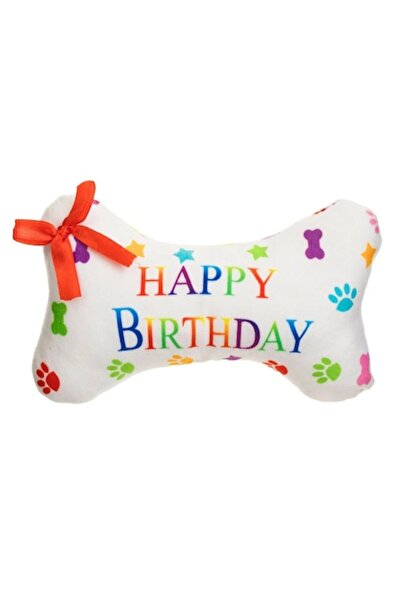 OEM Dog toy, Bone with sound effect, Message 'Happy Birthday', 17x10x5cm