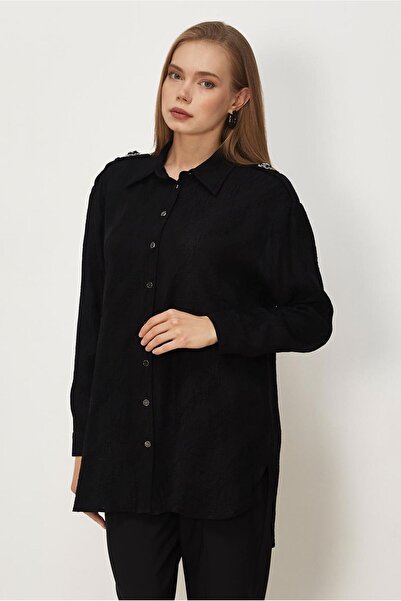 Alvina Shirt Collar Jacquard Tunic 46569