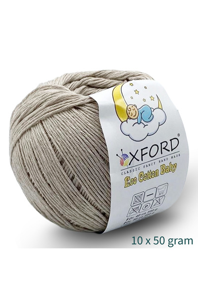 Oxford İplik 10'lu Paket Eco Cotton Baby - Ince Cotton Ip - Tığ Işi - Punch I...