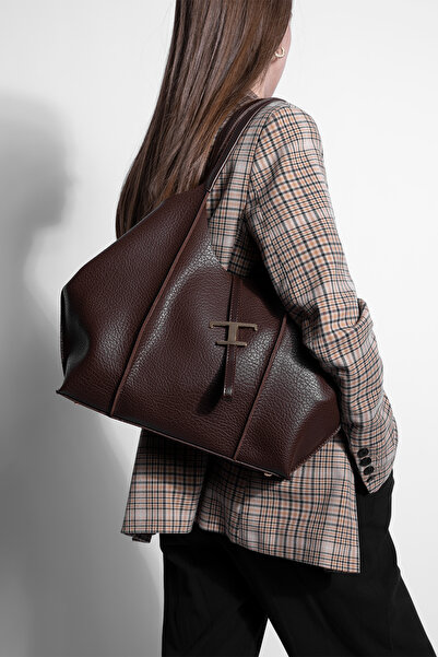 Marjin Γυναικεία τσάντα ώμου με διπλή λαβή, εσωτερική τσάντα και κλιπ-κούμπωμ...