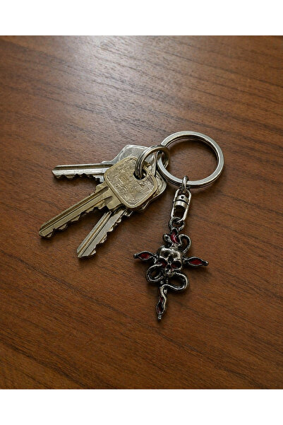 HER ŞEY NOTA www.herseynota.com Γοτθικό μεταλλικό μπρελόκ με φιγούρα φιδιού κ...