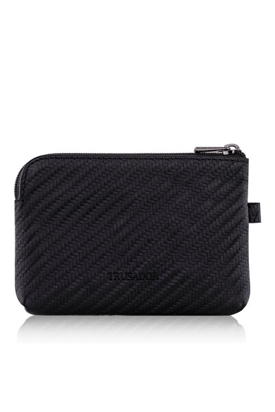 Trusador Milano mini genuine Leather pouch Wallet with zipper - carbon fiber ...