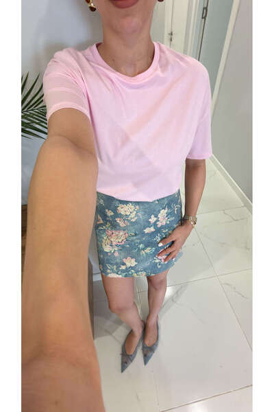 BİRCANÇİL Μπλουζάκι Dlvin Cenrs σε ροζ απόχρωση Dusty Pink Basic