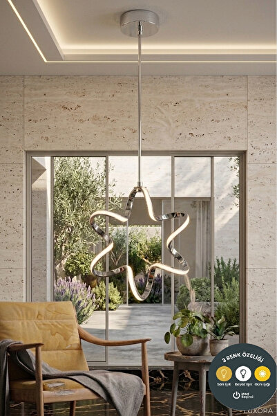 Lzy Avize Store Yıldız Model Krom 3 Renkli Sarkıt Modern – Salon, Çocuk Odası...