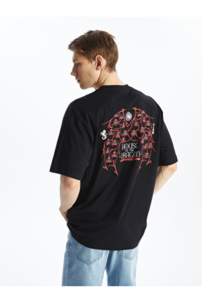 LC Waikiki Tricou bărbătesc din jerseu, cu guler rotund, imprimat House of th...