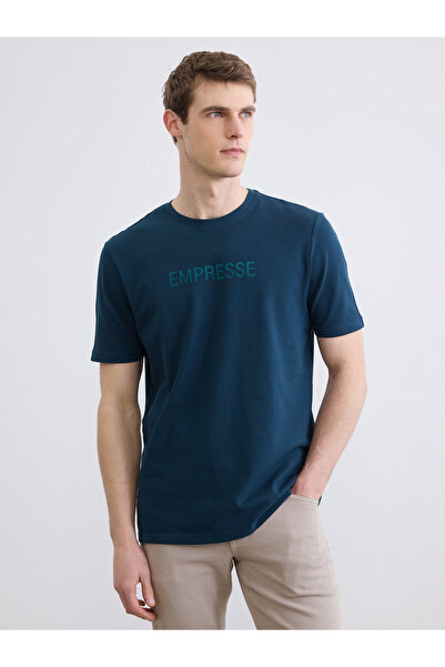 LC Waikiki Tricou bărbătesc din pique, imprimat, cu guler rotund