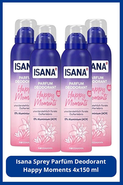 ISANA Sprey Parfüm Deodorant Happy Moments 4x150 ml